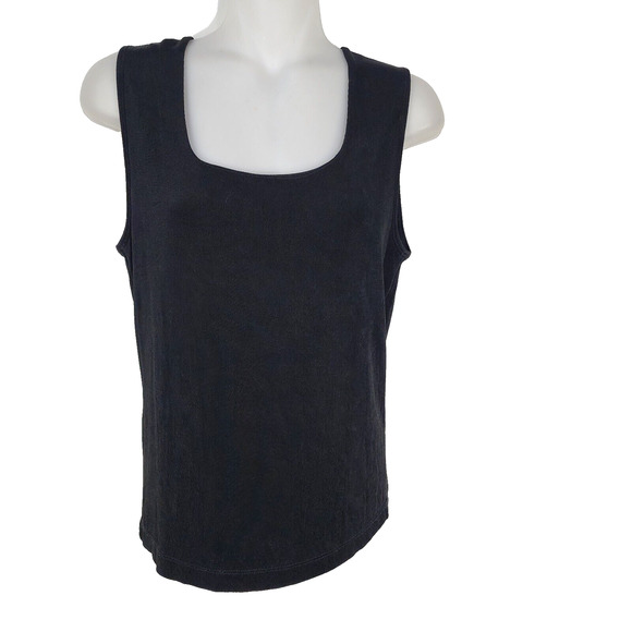 Chico's Travelers Womens Cami Tank Top Size 0 Small 4 Slinky Stretch Knit Black - Picture 1 of 8